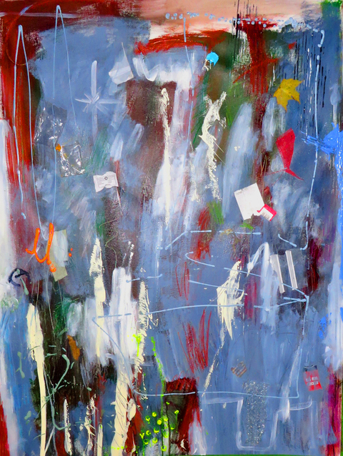  Large works on canvas Mixed media and collage on canvas