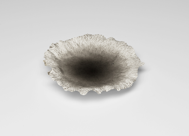 hill & hole object #3 hill & hole gesso objects homemade gesso, India ink
