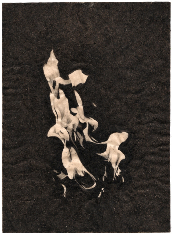 Meg Alexander fire India ink on Nepal paper