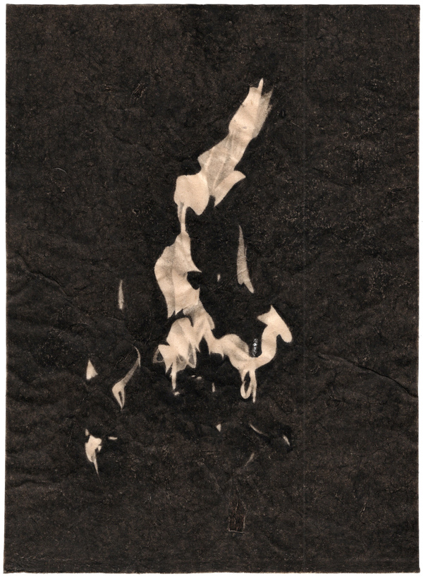 Meg Alexander fire India ink on Nepal paper
