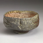  Chawan Stoneware, shino glaze liner, natural ash glaze