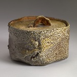  Lidded Forms Stoneware,  natural ash glaze, shino liner glaze