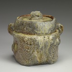  Lidded Forms Stoneware, natural ash glaze, shino glaze