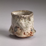  Guinomi Stoneware, shino glaze, natural ash glaze, sea shells