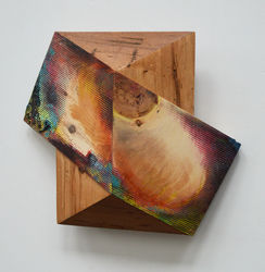 Melinda Rosenberg Board Series  aniline dyes and paint on pressed pine and barn siding
