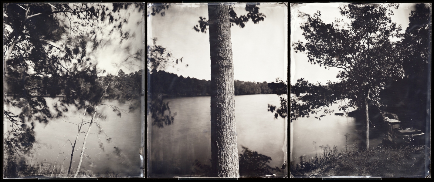 Durham Boat Launch, 2011 Michael Kolster Androscoggin River (ME) ambrotype triptych