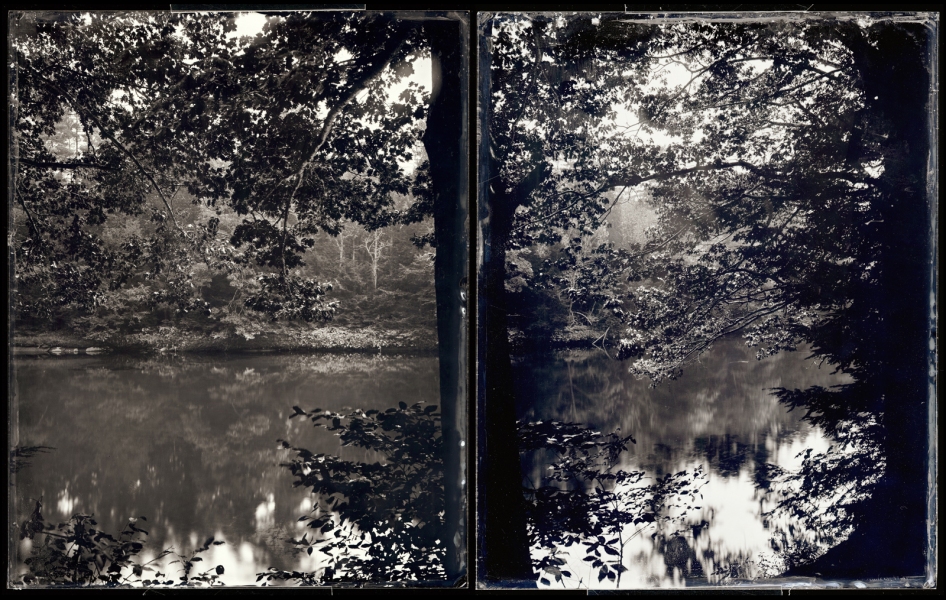 Lisbon Riverbank, 2011 Michael Kolster Androscoggin River (ME) ambrotype diptych