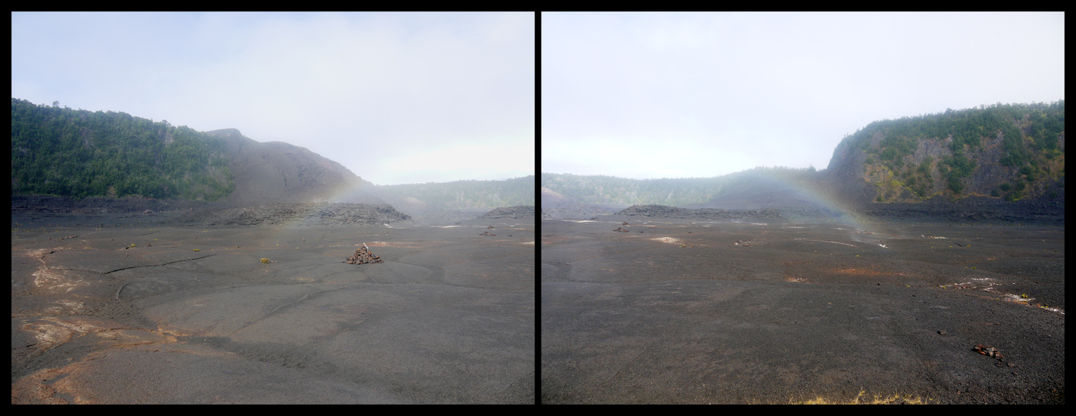 rainbow in crater, Hawai'i Volcanoes National Park Michael Kolster Views archival pigment print