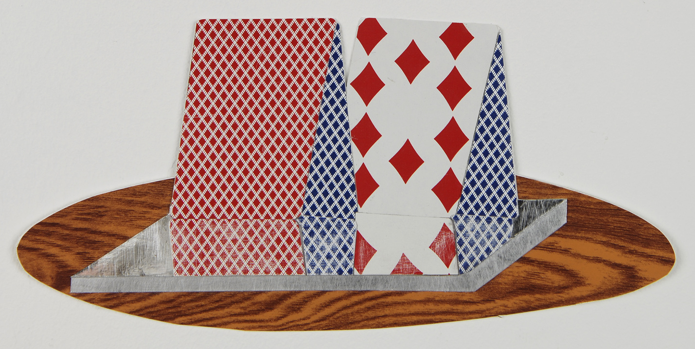 Card Houses playing cards playing cards, Mylar, shelf paper, mat board