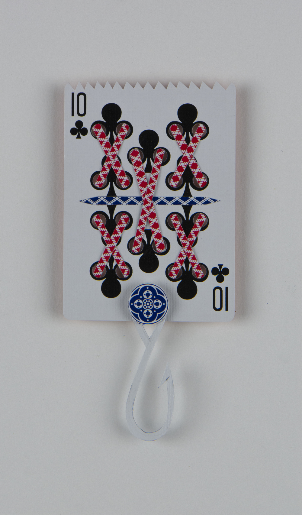  Dealer's Choice playing cards and basswood mounted on archival board