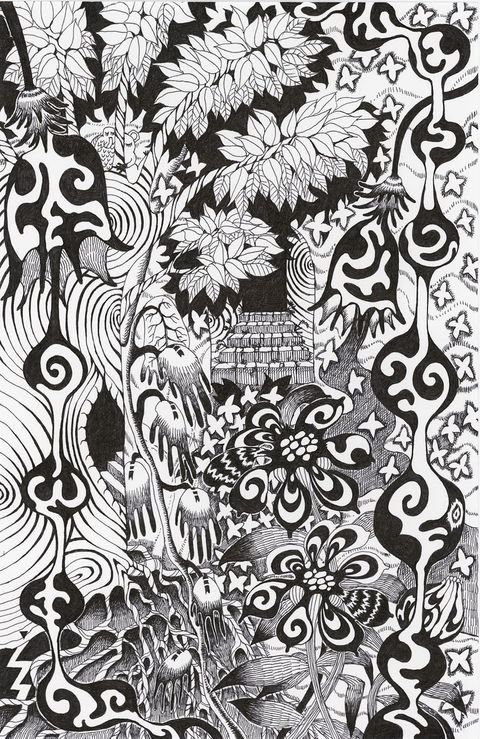 Michiyo Ihara Images 1 / Soul flowers Pen on Paper