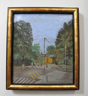 SAELAMS FINE  ART  GALLERY CITYSCAPE OIL PAINTING 