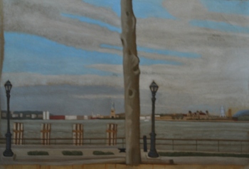 SAELAMS FINE  ART  GALLERY CITYSCAPE OIL PAINTING 