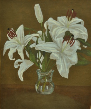 SAELAMS FINE  ART  GALLERY FLOWER OIL PAINTING 