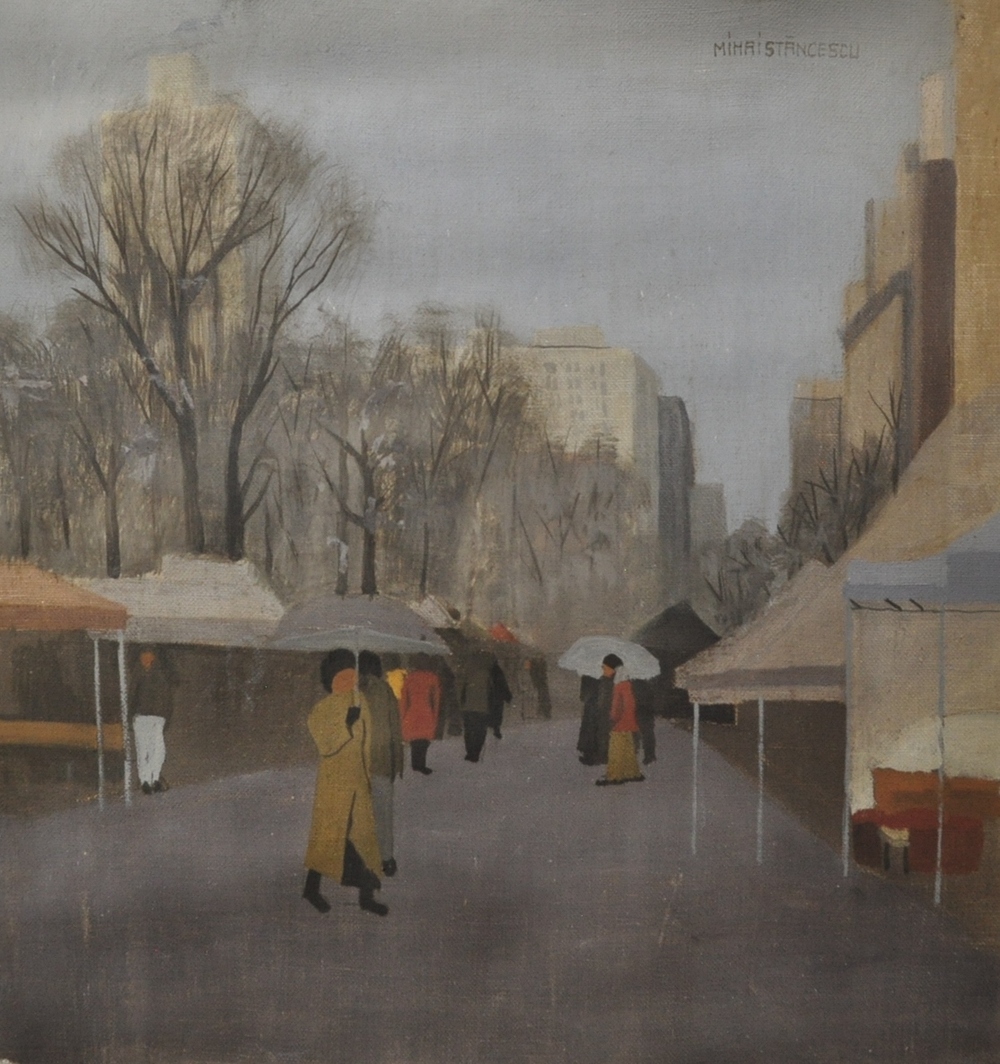 SAELAMS FINE  ART  GALLERY CITYSCAPE OIL PAINTING 