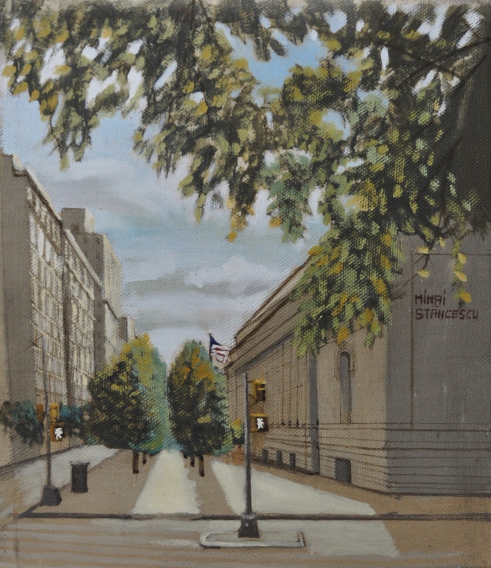 SAELAMS FINE  ART  GALLERY CITYSCAPE OIL PAINTING 