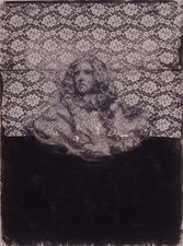 Miroslav Antic Paper charcoal & acrylic on paper & lace