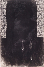 Miroslav Antic Paper acrylic, charcoal & lace on paper