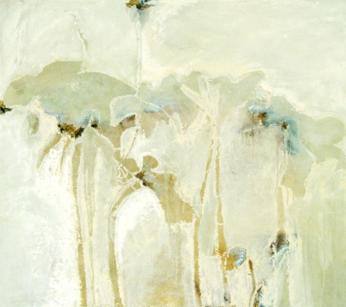 MOLLY RAUSCH  Oil, wax, and fabric on plywood