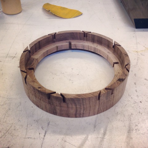 Walnut ring for pendant light fixture