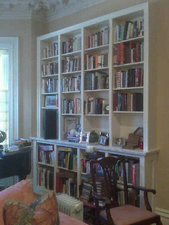 South End brownstone bookcases