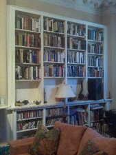 South End brownstone bookcases