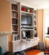 Built in bookcase/entertainment unit/hidden office