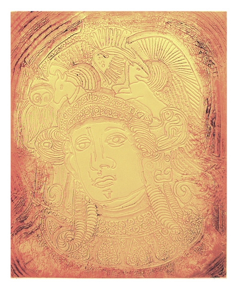 Marjorie Tomchuk  embossed print made from a collagraph
