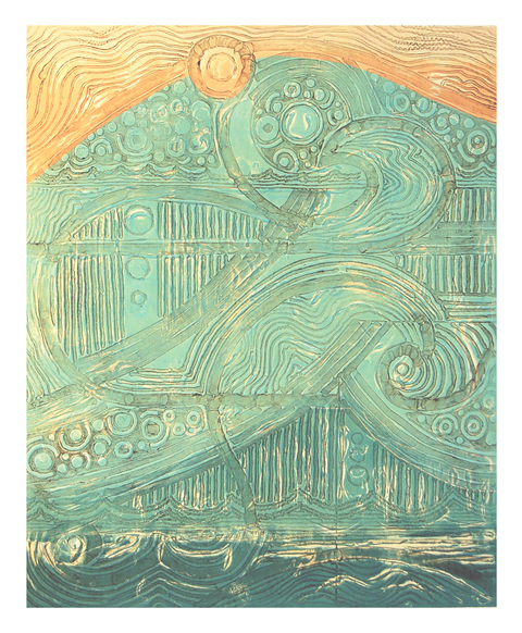 Marjorie Tomchuk  embossed print made from a collagraph