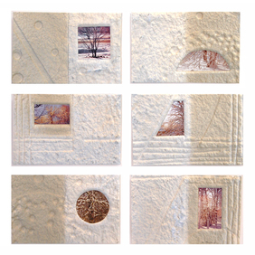 Marjorie Tomchuk Small Prints print on hand made paper with collaged photo