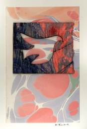 Marjorie Tomchuk Small Prints collage using marbled paper, with variations