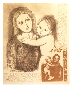 Marjorie Tomchuk 1970's etching, using a copper  plate plus additional plate for color.