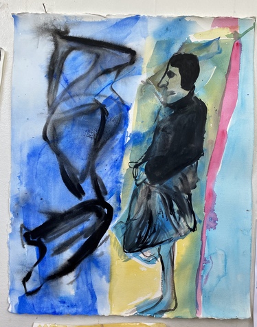 Nancy Andell 2021 work on paper Ink and watercolor