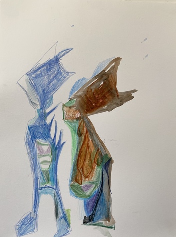 Nancy Andell 2021 work on paper  Colored pencil &  watercolor pencil