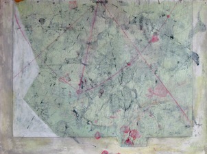 nancy berlin Where next?  2018-2019 mixed media on found map