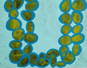 nancy berlin What they wore mixed media on wood panel