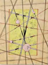 nancy berlin Flight Patterns 2025 mixed media on wood panel