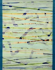 nancy berlin Flight Patterns 2025 Mixed media on wood panel