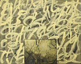 nancy berlin All about 2026 mixed media on wood panel