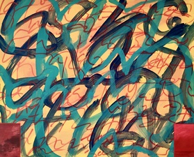 nancy berlin All about 2026 mixed media on wood panel
