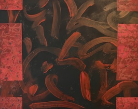 nancy berlin All about 2026 mixed media on wood panel
