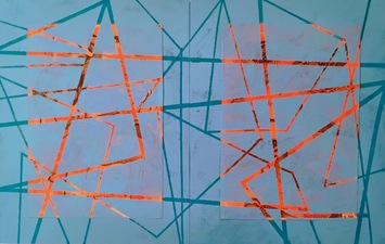 nancy berlin Flight Patterns 2025-2026 mixed media on wood panels