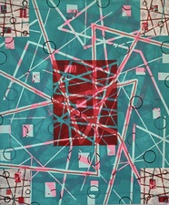nancy berlin Flight Patterns 2025-2026 mixed media on wood panel