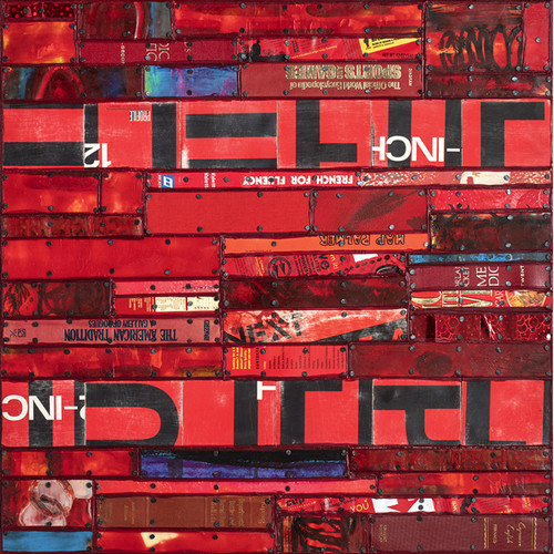 Red Blast New Mixed Media Works Encaustic with mixed media on panel