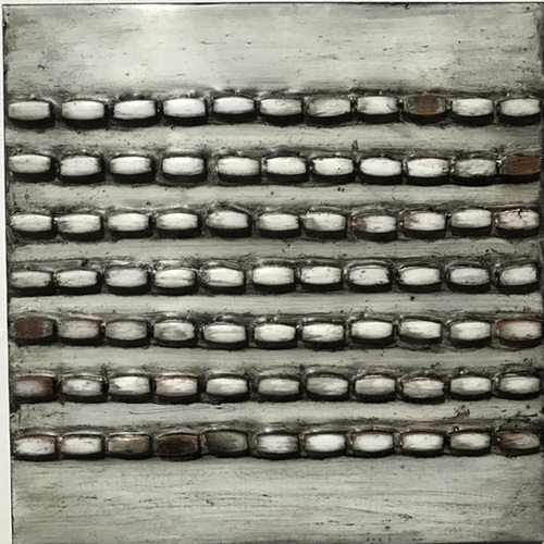 Dark Times 1 New Mixed Media Works Encaustic with found beads and paintstick on panel