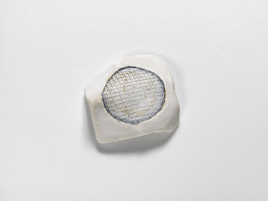 Nicola Ginzel  Archive/ Selected Transformed Objects  Plaster, memory game card, drywall mesh, paint