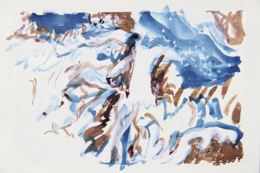 Nicole Ouellette Moving at a Glacial Pace Ink and watercolor on gampi mounted on paper