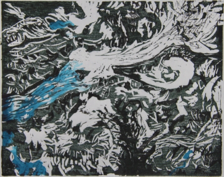 Nicole Ouellette Moving at a Glacial Pace Woodcut