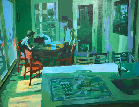 Kitchen Table Home Paintings, 2018 acrylic paint on panel