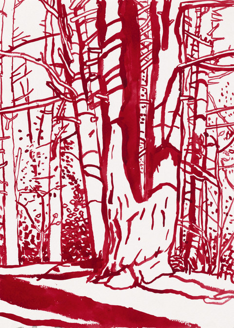 Niels Burger Red Ink on paper